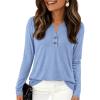 imagePRETTYGARDEN Long Sleeve Shirts for Women 2026 Spring Fashion Clothing Henley Tops Trendy Dressy Casual Blouses Work OutfitsLight Blue