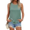 imagePRETTYGARDEN Tank Tops for Women 2026 Summer Sleeveless Wide Strap Tops Spring Fashion Casual Flowy Loose Fit Workout ShirtsSage Green