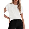 imagePRETTYGARDEN Womens 2026 Spring Fashion Sweater Vest Business Casual Crochet Tops Cap Sleeve Knit Shirt Beach Summer OutfitsWhite