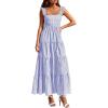 imagePRETTYGARDEN Womens 2026 Summer Casual Maxi Dresses Striped Square Neck Sleeveless Boho Flowy Sundress Beach Vacation ClothesBlue