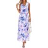 imagePRETTYGARDEN Womens Summer Floral Maxi Dresses 2026 Spring Sleeveless Cowl Neck Flowy Beach Vacation Wedding Guest Long DressFloral Purple Blue