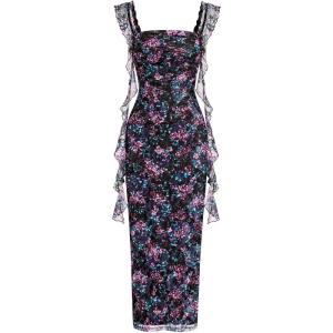 imagePRETTYGARDEN Womens Spring Formal Dress 2026 Summer Elegant Sleeveless Floral Lace Cocktail Wedding Guest Maxi Long DressesFloral Black