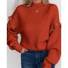 imagePRETTYGARDEN Sweater for Women 2024 Fall Trendy Detachable Sleeve Chunky Knit Pullover Sweaters Rust RedXLarge