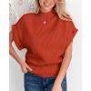 imagePRETTYGARDEN Sweater for Women 2024 Fall Trendy Detachable Sleeve Chunky Knit Pullover Sweaters Rust RedXLarge