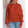 imagePRETTYGARDEN Sweater for Women 2024 Fall Trendy Detachable Sleeve Chunky Knit Pullover Sweaters Rust RedXLarge