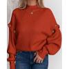 imagePRETTYGARDEN Sweater for Women 2024 Fall Trendy Detachable Sleeve Chunky Knit Pullover Sweaters Rust RedXLarge