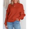 imagePRETTYGARDEN Sweater for Women 2024 Fall Trendy Detachable Sleeve Chunky Knit Pullover Sweaters Rust RedXLarge