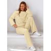 imagePRETTYGARDEN Womens 2 Piece Outfits Fall Fashion Clothes Quilted Long Sleeve Tops Wide Leg Pants Matching Lounge Sets