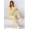 imagePRETTYGARDEN Womens 2 Piece Outfits Fall Fashion Clothes Quilted Long Sleeve Tops Wide Leg Pants Matching Lounge Sets