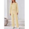 imagePRETTYGARDEN Womens 2 Piece Outfits Fall Fashion Clothes Quilted Long Sleeve Tops Wide Leg Pants Matching Lounge Sets