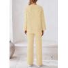 imagePRETTYGARDEN Womens 2 Piece Outfits Fall Fashion Clothes Quilted Long Sleeve Tops Wide Leg Pants Matching Lounge Sets