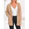 imagePRETTYGARDEN Womens 2024 Fall Fashion Knit Cardigan Sweaters Long Sleeve V Neck Open Front Winter Sweater Jacket with Scarf