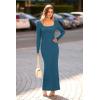 imagePRETTYGARDEN Womens 2024 Fall Maxi Bodycon Dress Long Sleeve Square Neck Long Fitted Mermaid Dresses