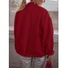 imagePRETTYGARDEN Womens 2024 Fall Varsity Bomber Jackets Casual Baseball Collar Button Down Coats Outerwear RedMedium