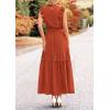 imagePRETTYGARDEN Womens Boho Maxi Dress Summer Sleeveless Belted Ruffled Swing A Line Party Dresses Brick RedMedium