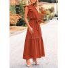 imagePRETTYGARDEN Womens Boho Maxi Dress Summer Sleeveless Belted Ruffled Swing A Line Party Dresses Brick RedMedium