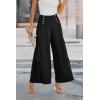 imagePRETTYGARDEN Womens Casual Long Palazzo Pants Elastic High Waist Wide Leg Loose Lounge Trousers BlackMedium