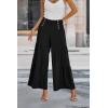 imagePRETTYGARDEN Womens Casual Long Palazzo Pants Elastic High Waist Wide Leg Loose Lounge Trousers BlackMedium