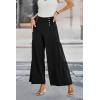 imagePRETTYGARDEN Womens Casual Long Palazzo Pants Elastic High Waist Wide Leg Loose Lounge Trousers BlackMedium