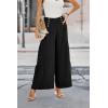 imagePRETTYGARDEN Womens Casual Long Palazzo Pants Elastic High Waist Wide Leg Loose Lounge Trousers BlackMedium