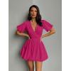 imagePRETTYGARDEN Womens Casual Rose Red Medium