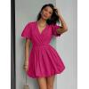 imagePRETTYGARDEN Womens Casual Rose Red Medium