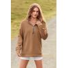imagePRETTYGARDEN Womens Causal 14 Zip Pullover Long Sleeve Collar Sweatshirts Solid Activewear Running JacketKhaki