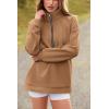 imagePRETTYGARDEN Womens Causal 14 Zip Pullover Long Sleeve Collar Sweatshirts Solid Activewear Running JacketKhaki