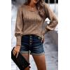 imagePRETTYGARDEN Womens Pullover Sweaters Long Lantern Sleeve Casual Crew Neck Ribbed Knit Jumper Blouse Tops