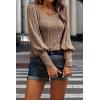 imagePRETTYGARDEN Womens Pullover Sweaters Long Lantern Sleeve Casual Crew Neck Ribbed Knit Jumper Blouse Tops