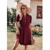imagePRETTYGARDEN Womens Summer Dress Casual V Neck Short Sleeve Swiss Dots Elastic Waist Aline Flowy Mini Dresses