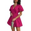 imagePRETTYGARDEN Womens Casual Rose Red Medium