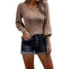 imagePRETTYGARDEN Womens Pullover Sweaters Long Lantern Sleeve Casual Crew Neck Ribbed Knit Jumper Blouse Tops