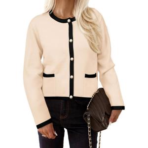 imagePRETTYGARDEN Womens Knit Cardigan Sweaters 2024 Fall Fashion Long Sleeve Button Down Shirts Tops Blouse