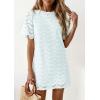 imagePRETTYGARDEN Womens 2026 Summer Casual Short Dresses Embroidered Lace Short Sleeve Boho Mini Dress Beach Vacation ClothesLight Blue