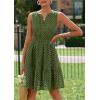 imagePRETTYGARDEN Womens Summer Dresses 2026 Sleeveless V Neck Eyelet Hollow Out Swing A Line Beach Vacation Sun DressArmy Green