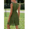 imagePRETTYGARDEN Womens Summer Dresses 2026 Sleeveless V Neck Eyelet Hollow Out Swing A Line Beach Vacation Sun DressArmy Green