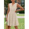 imagePRETTYGARDEN Womens Summer Dresses 2026 Sleeveless V Neck Eyelet Hollow Out Swing A Line Beach Vacation Sun DressBeige