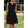 imagePRETTYGARDEN Womens Summer Dresses 2026 Sleeveless V Neck Eyelet Hollow Out Swing A Line Beach Vacation Sun DressBlack