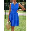 imagePRETTYGARDEN Womens Summer Dresses 2026 Sleeveless V Neck Eyelet Hollow Out Swing A Line Beach Vacation Sun DressBlue