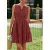 imagePRETTYGARDEN Womens Summer Dresses 2026 Sleeveless V Neck Eyelet Hollow Out Swing A Line Beach Vacation Sun DressBrown