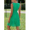 imagePRETTYGARDEN Womens Summer Dresses 2026 Sleeveless V Neck Eyelet Hollow Out Swing A Line Beach Vacation Sun DressGreen