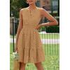 imagePRETTYGARDEN Womens Summer Dresses 2026 Sleeveless V Neck Eyelet Hollow Out Swing A Line Beach Vacation Sun DressKhaki