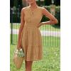 imagePRETTYGARDEN Womens Summer Dresses 2026 Sleeveless V Neck Eyelet Hollow Out Swing A Line Beach Vacation Sun DressKhaki