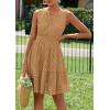 imagePRETTYGARDEN Womens Summer Dresses 2026 Sleeveless V Neck Eyelet Hollow Out Swing A Line Beach Vacation Sun DressKhaki