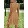 imagePRETTYGARDEN Womens Summer Dresses 2026 Sleeveless V Neck Eyelet Hollow Out Swing A Line Beach Vacation Sun DressKhaki
