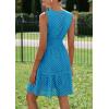 imagePRETTYGARDEN Womens Summer Dresses 2026 Sleeveless V Neck Eyelet Hollow Out Swing A Line Beach Vacation Sun DressLake Blue