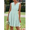 imagePRETTYGARDEN Womens Summer Dresses 2026 Sleeveless V Neck Eyelet Hollow Out Swing A Line Beach Vacation Sun DressLight Green