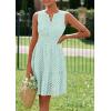 imagePRETTYGARDEN Womens Summer Dresses 2026 Sleeveless V Neck Eyelet Hollow Out Swing A Line Beach Vacation Sun DressLight Green
