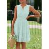 imagePRETTYGARDEN Womens Summer Dresses 2026 Sleeveless V Neck Eyelet Hollow Out Swing A Line Beach Vacation Sun DressLight Green